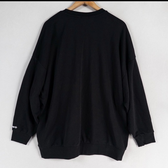 Adidas women Black Crewneck Sweater with Multicolor Trefoil Graphics - Picture 3 of 3